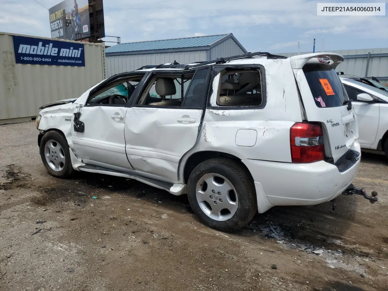 2004 Toyota Highlander VIN: JTEEP21A540060314 Lot: 63508084