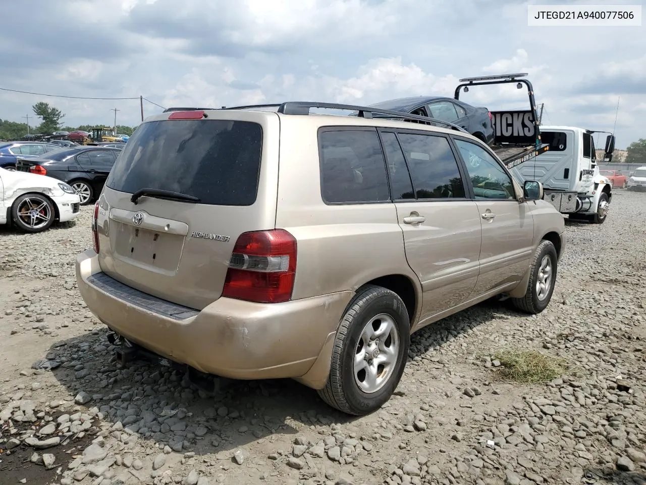 2004 Toyota Highlander VIN: JTEGD21A940077506 Lot: 64357774