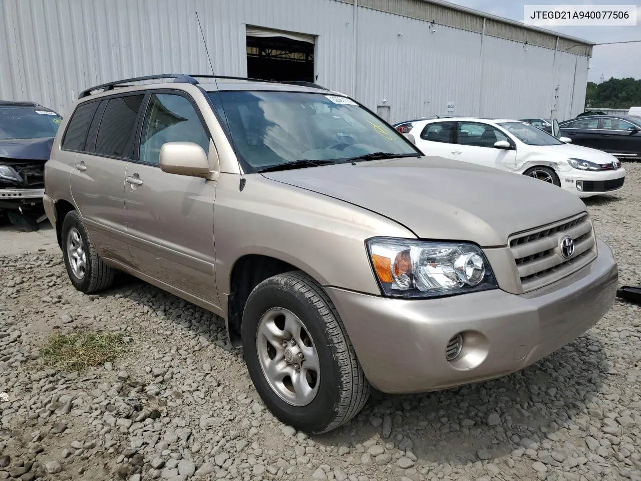 JTEGD21A940077506 2004 Toyota Highlander