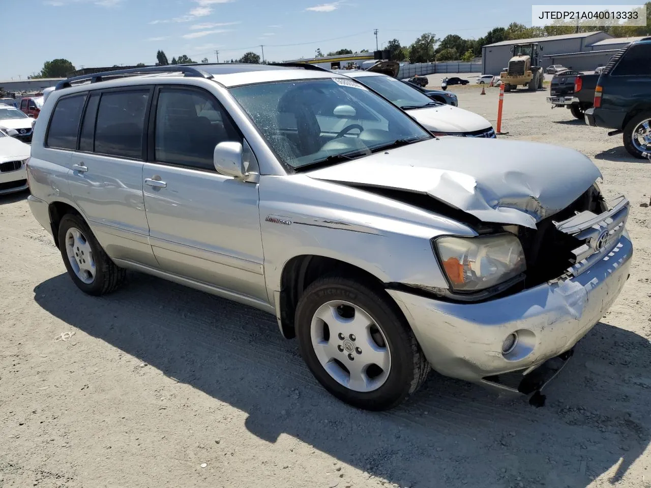 2004 Toyota Highlander Base VIN: JTEDP21A040013333 Lot: 66805944