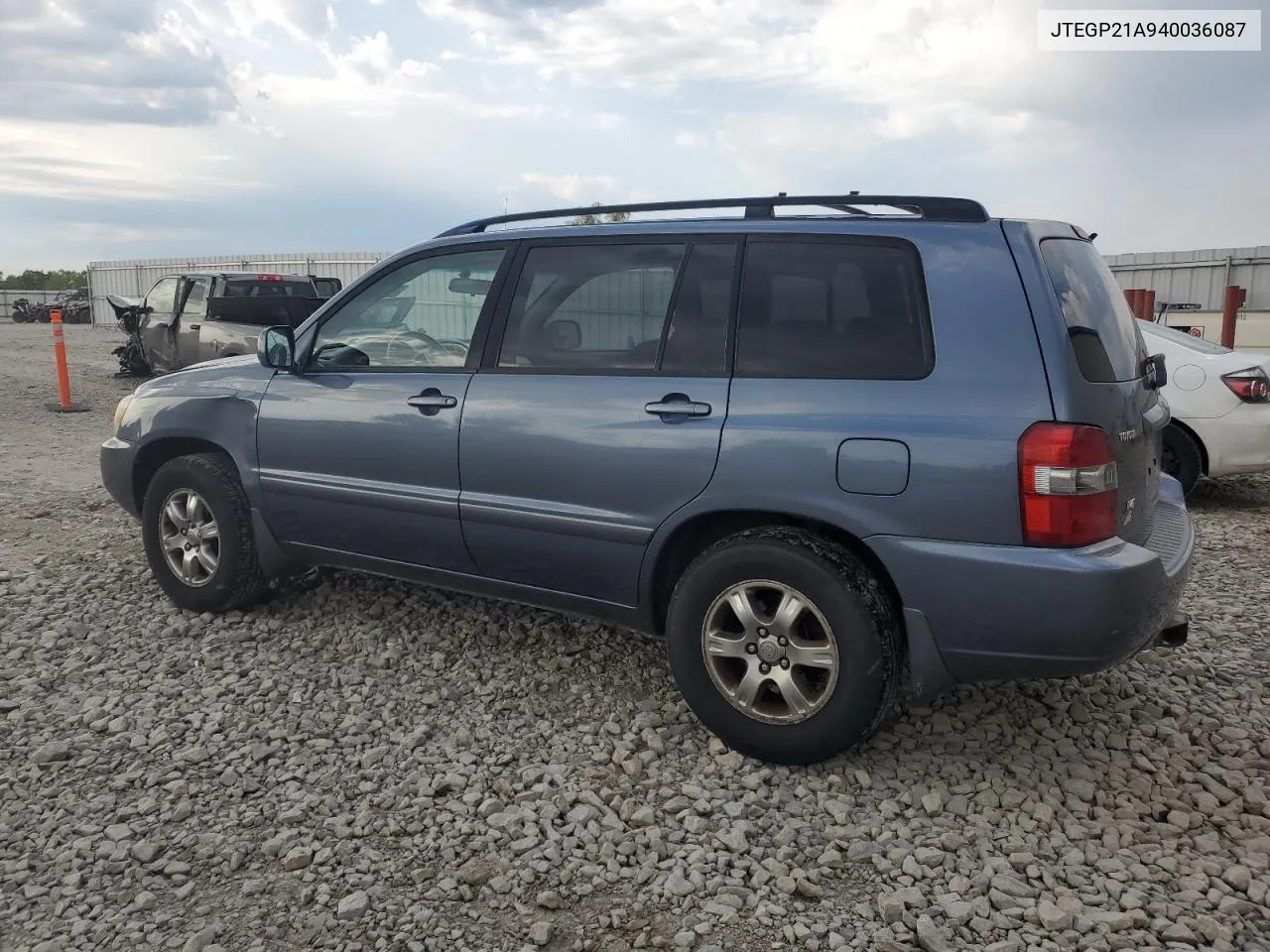 2004 Toyota Highlander Base VIN: JTEGP21A940036087 Lot: 70859414