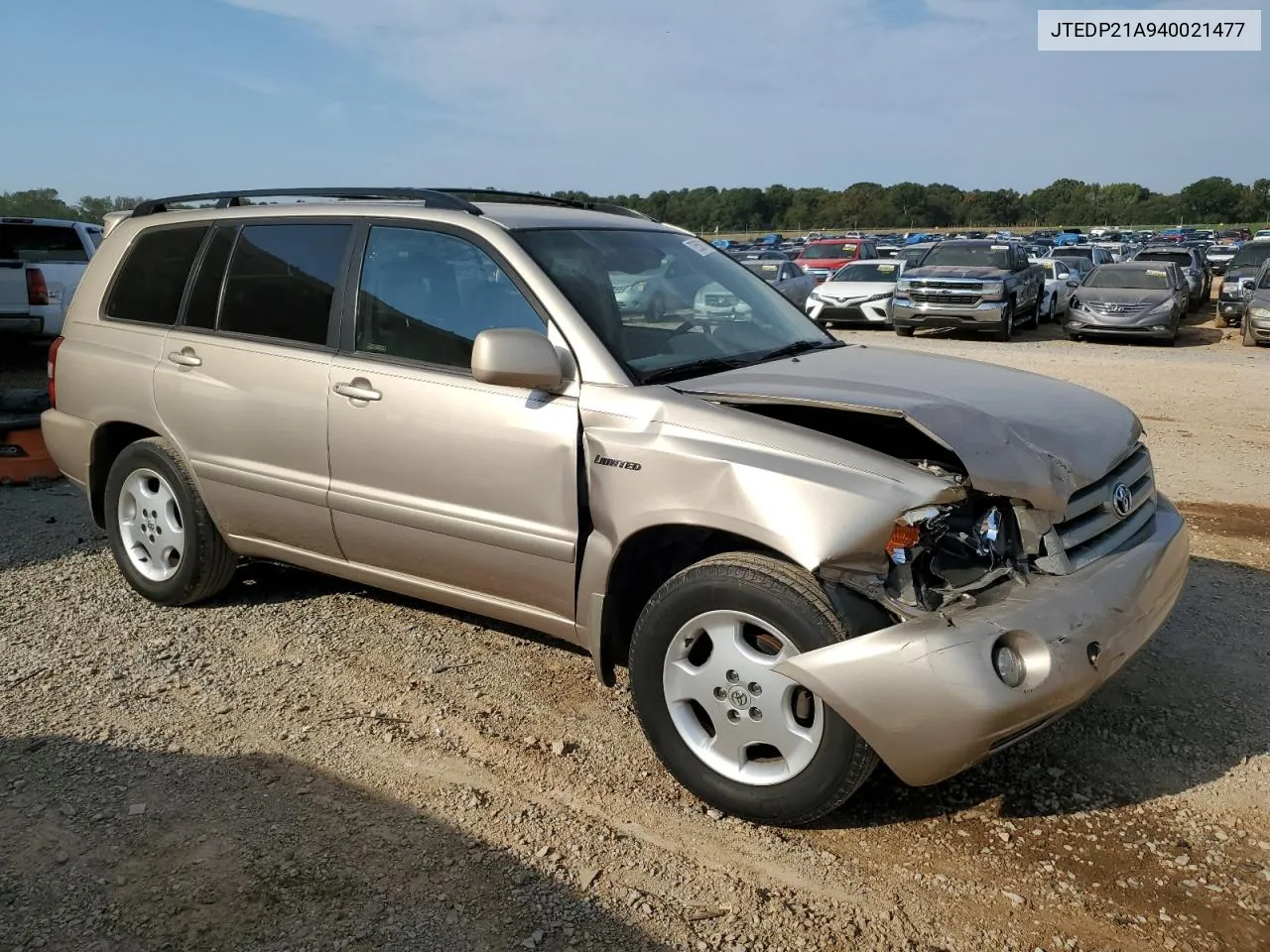 2004 Toyota Highlander Base VIN: JTEDP21A940021477 Lot: 72550714