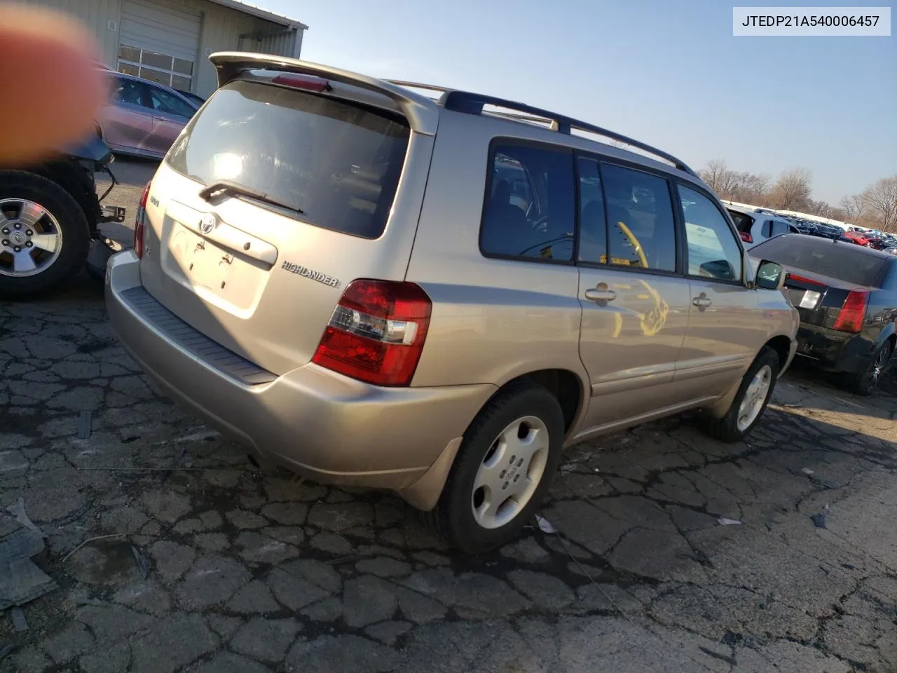 2004 Toyota Highlander Base VIN: JTEDP21A540006457 Lot: 72843262