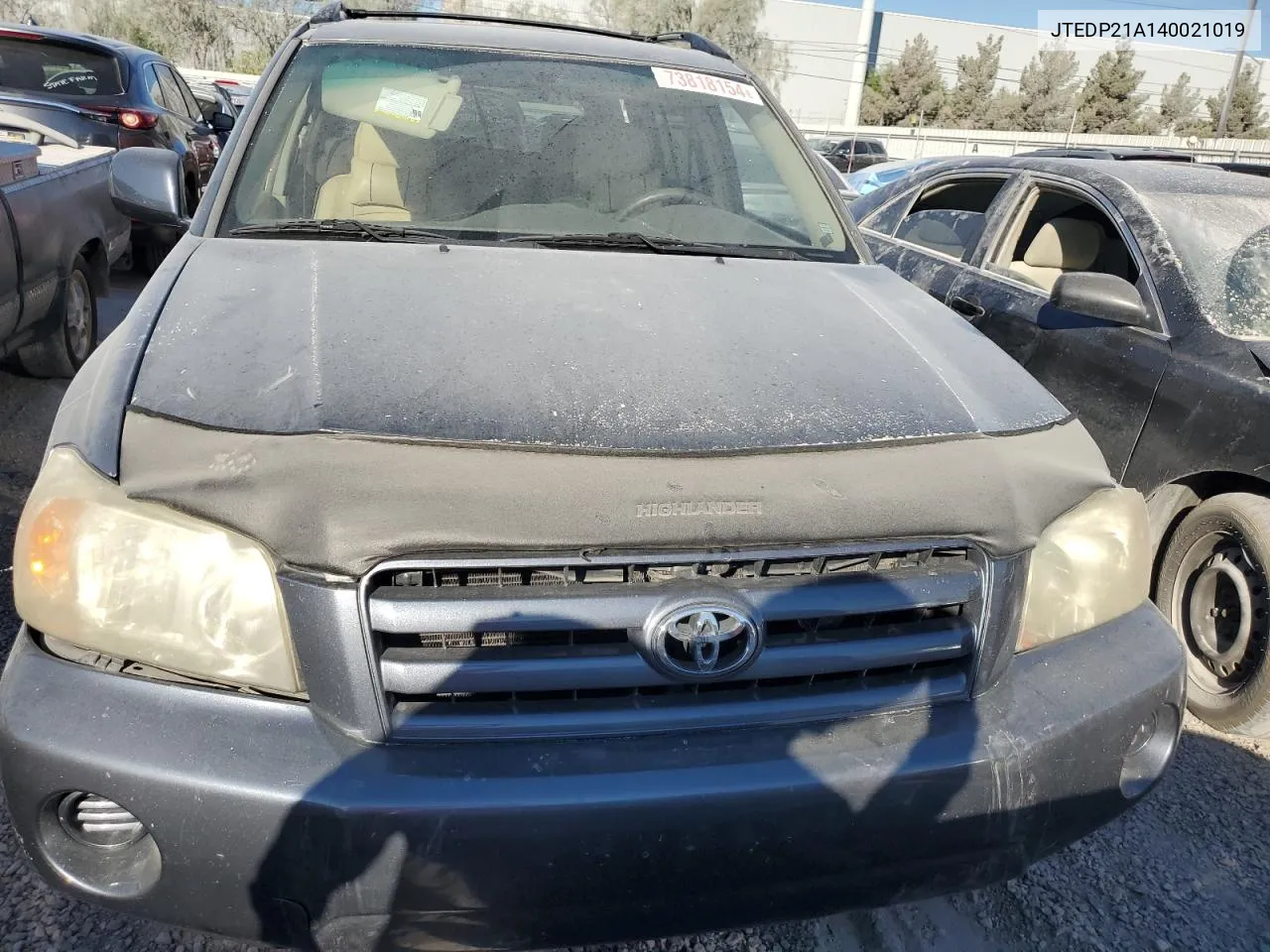 2004 Toyota Highlander Base VIN: JTEDP21A140021019 Lot: 73818154