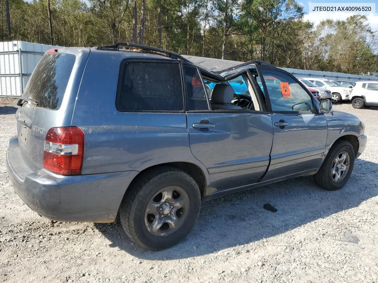 2004 Toyota Highlander VIN: JTEGD21AX40096520 Lot: 74181504