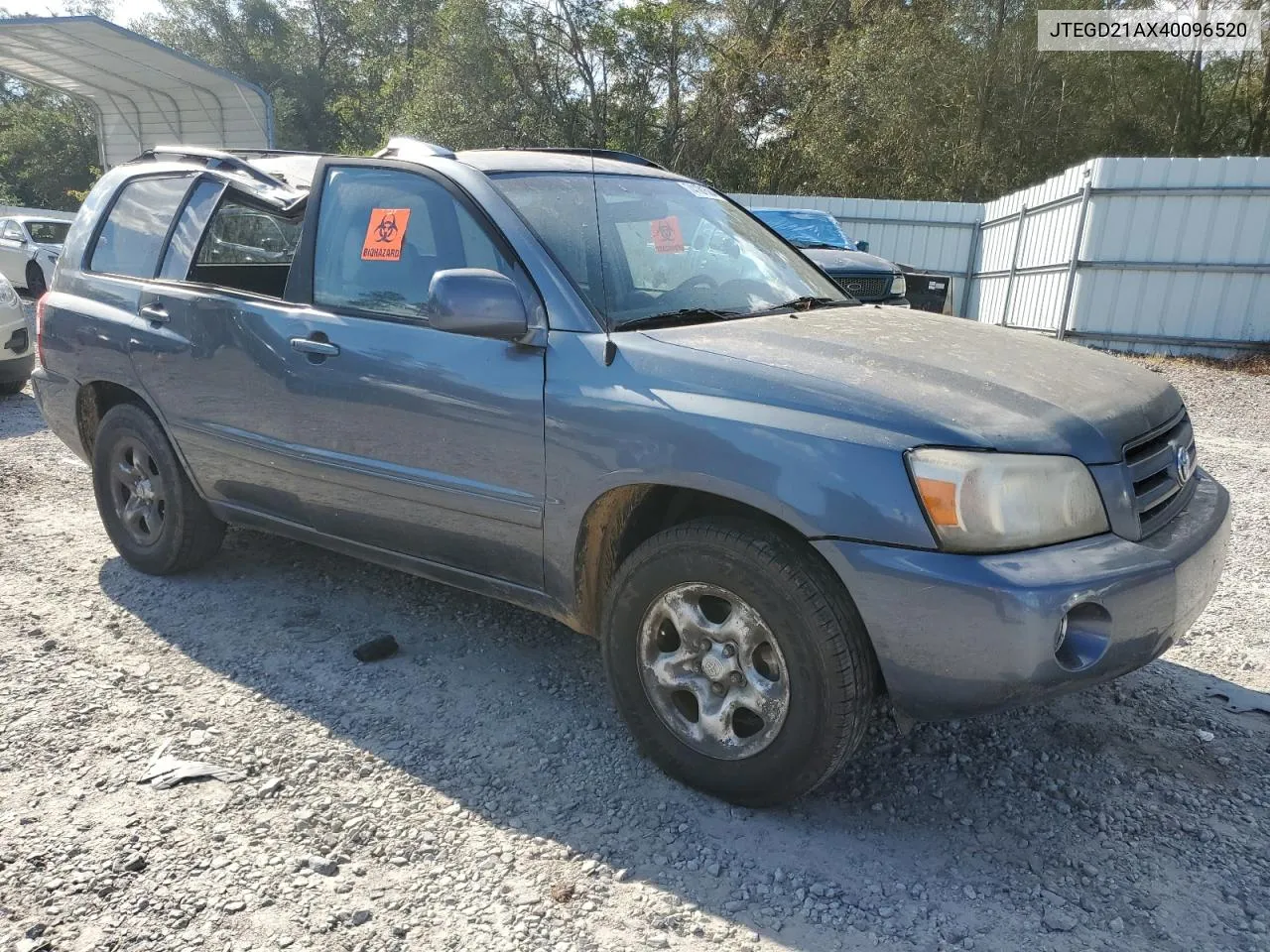 2004 Toyota Highlander VIN: JTEGD21AX40096520 Lot: 74181504