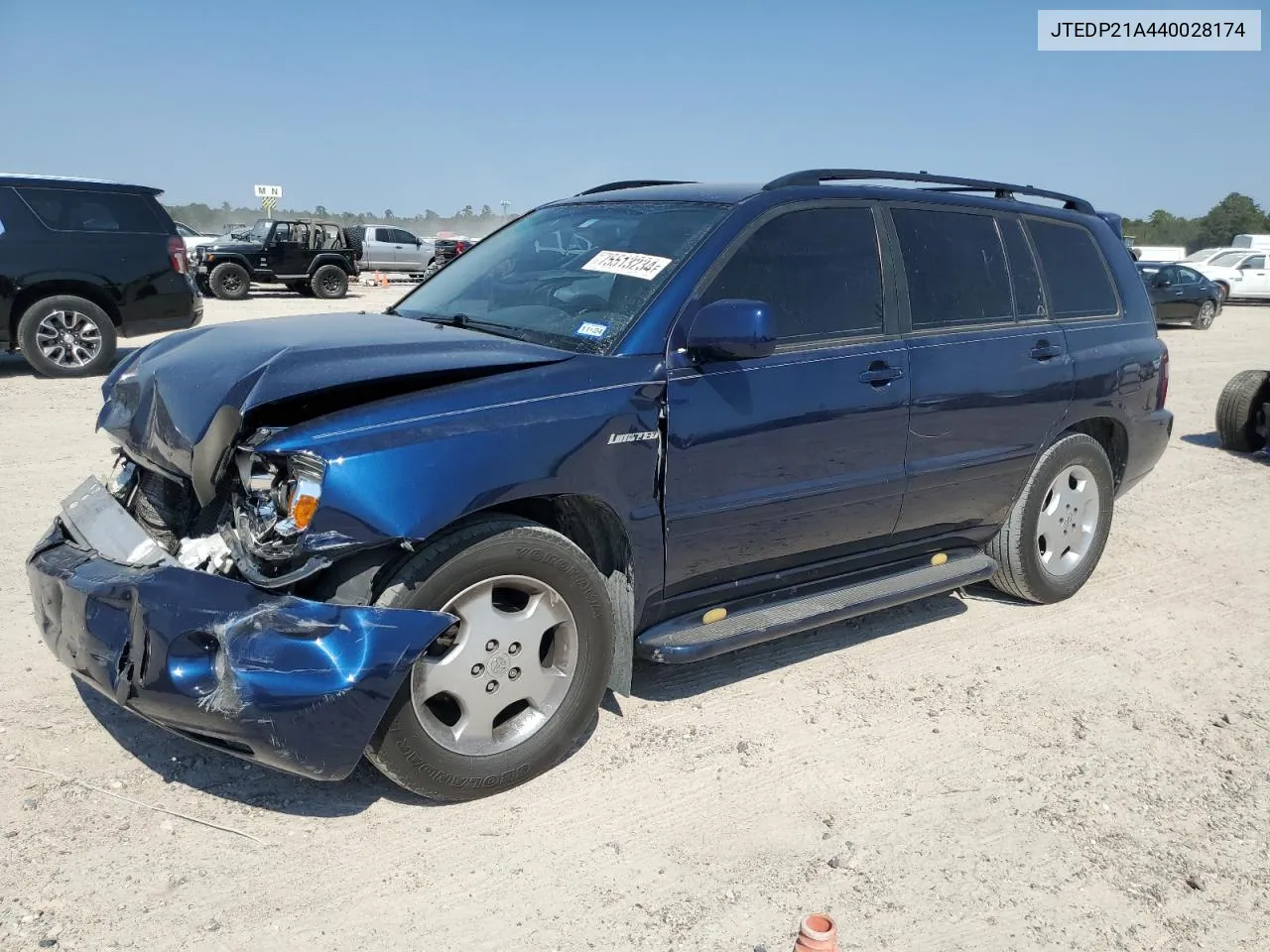 2004 Toyota Highlander Base VIN: JTEDP21A440028174 Lot: 75513234