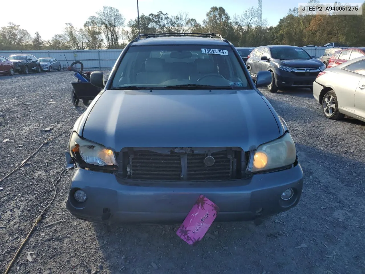 2004 Toyota Highlander VIN: JTEEP21A940051275 Lot: 75643704