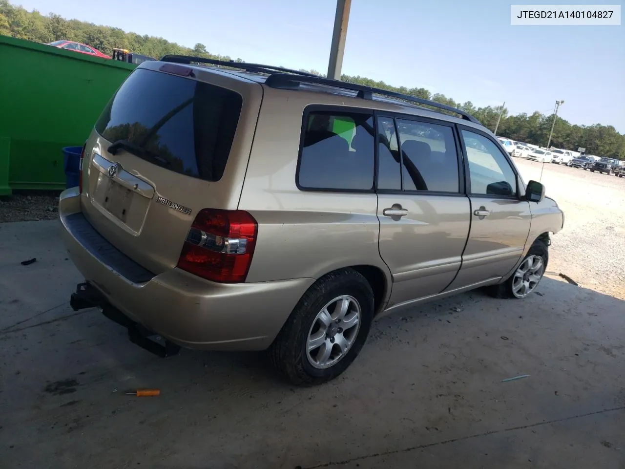 2004 Toyota Highlander VIN: JTEGD21A140104827 Lot: 76094274