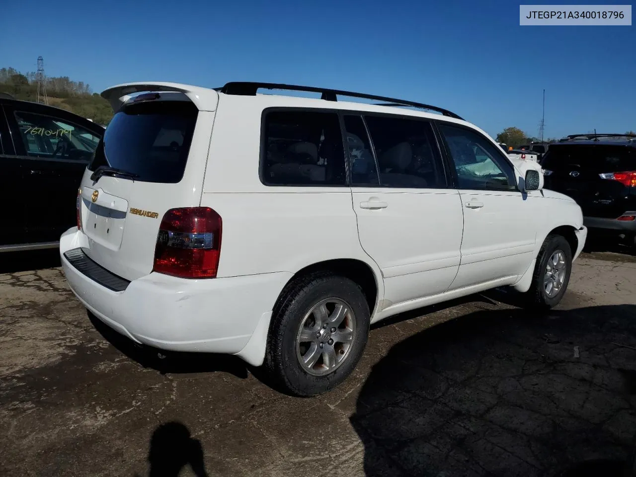 2004 Toyota Highlander Base VIN: JTEGP21A340018796 Lot: 76743654