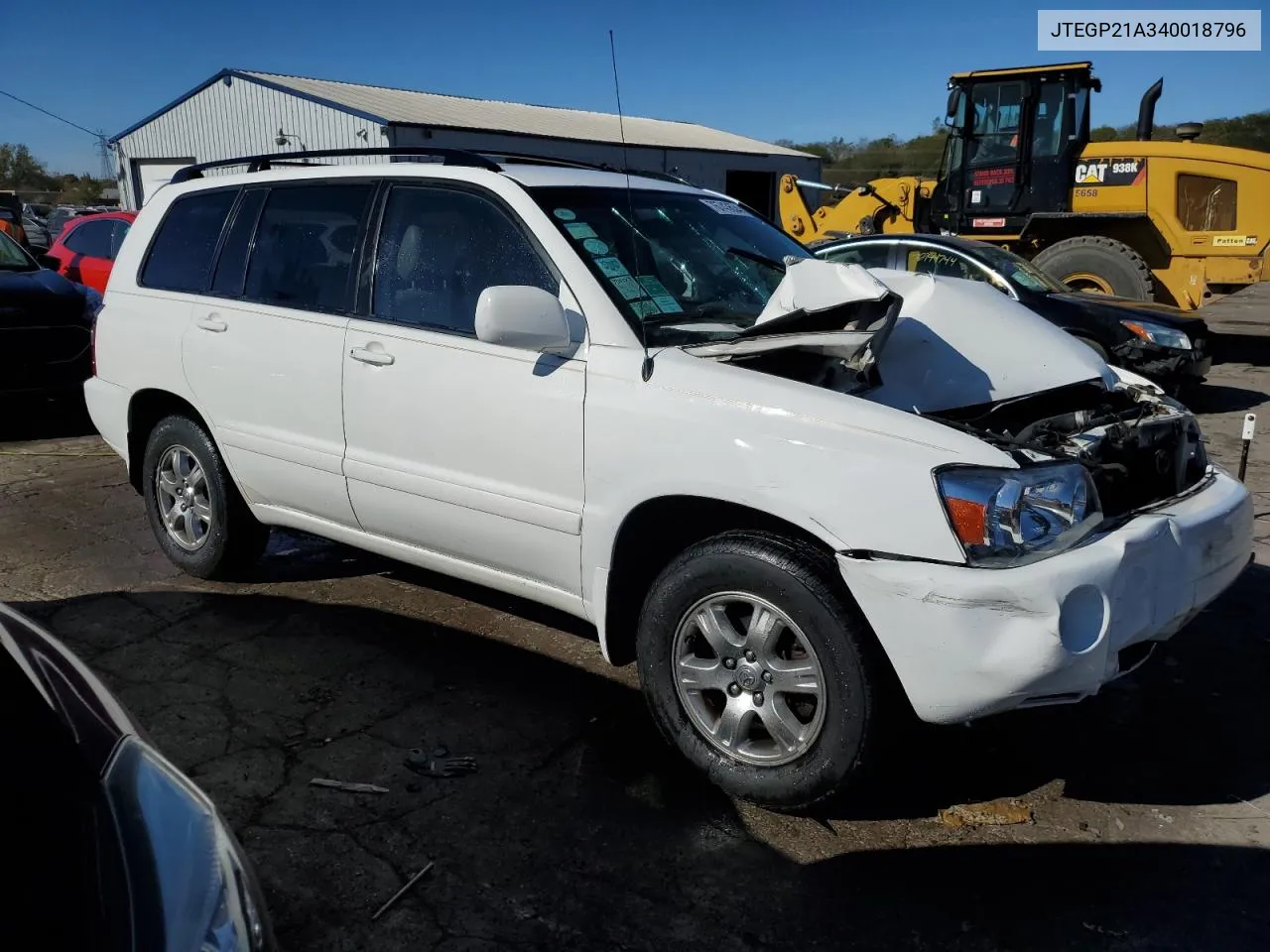 2004 Toyota Highlander Base VIN: JTEGP21A340018796 Lot: 76743654