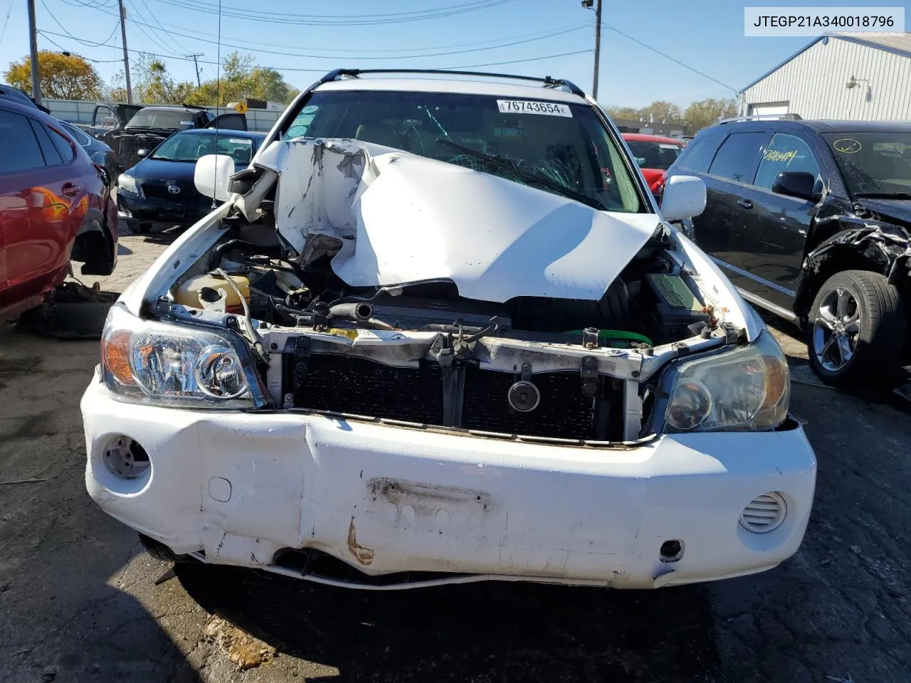 2004 Toyota Highlander Base VIN: JTEGP21A340018796 Lot: 76743654