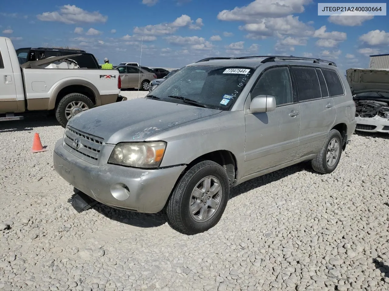 2004 Toyota Highlander Base VIN: JTEGP21A240030664 Lot: 77047544