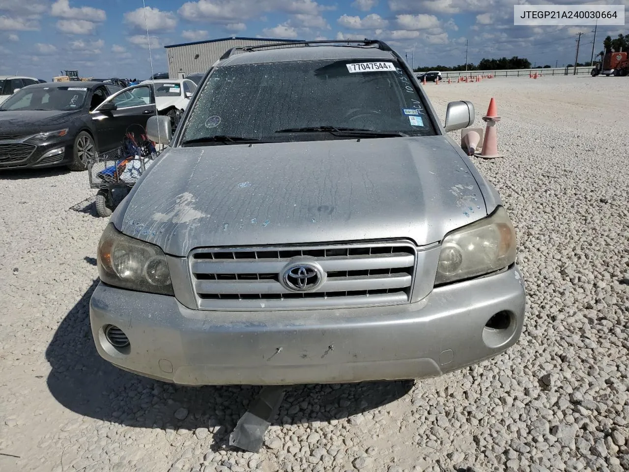 2004 Toyota Highlander Base VIN: JTEGP21A240030664 Lot: 77047544