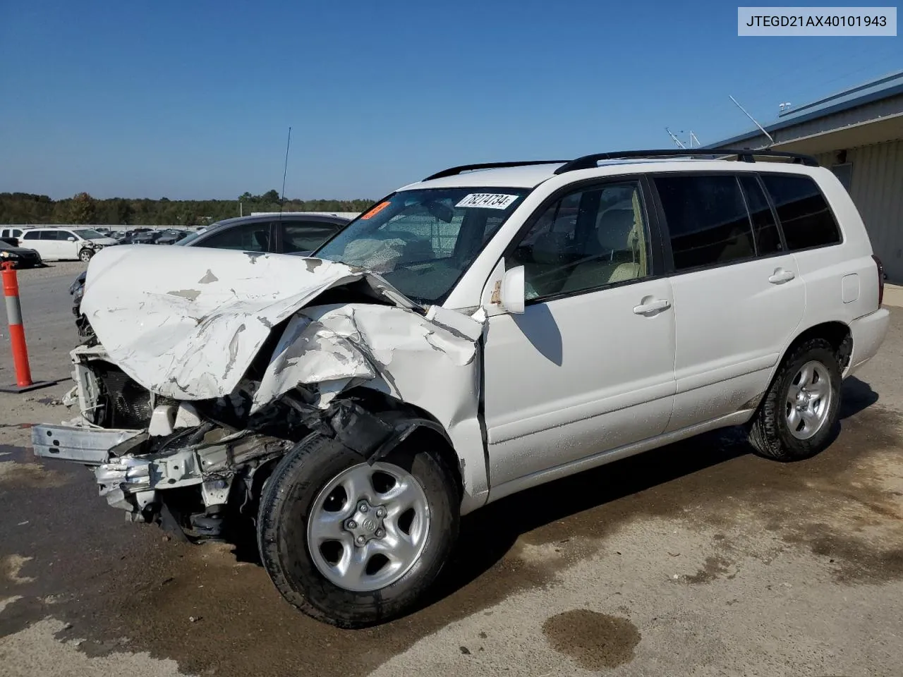 2004 Toyota Highlander VIN: JTEGD21AX40101943 Lot: 78274734