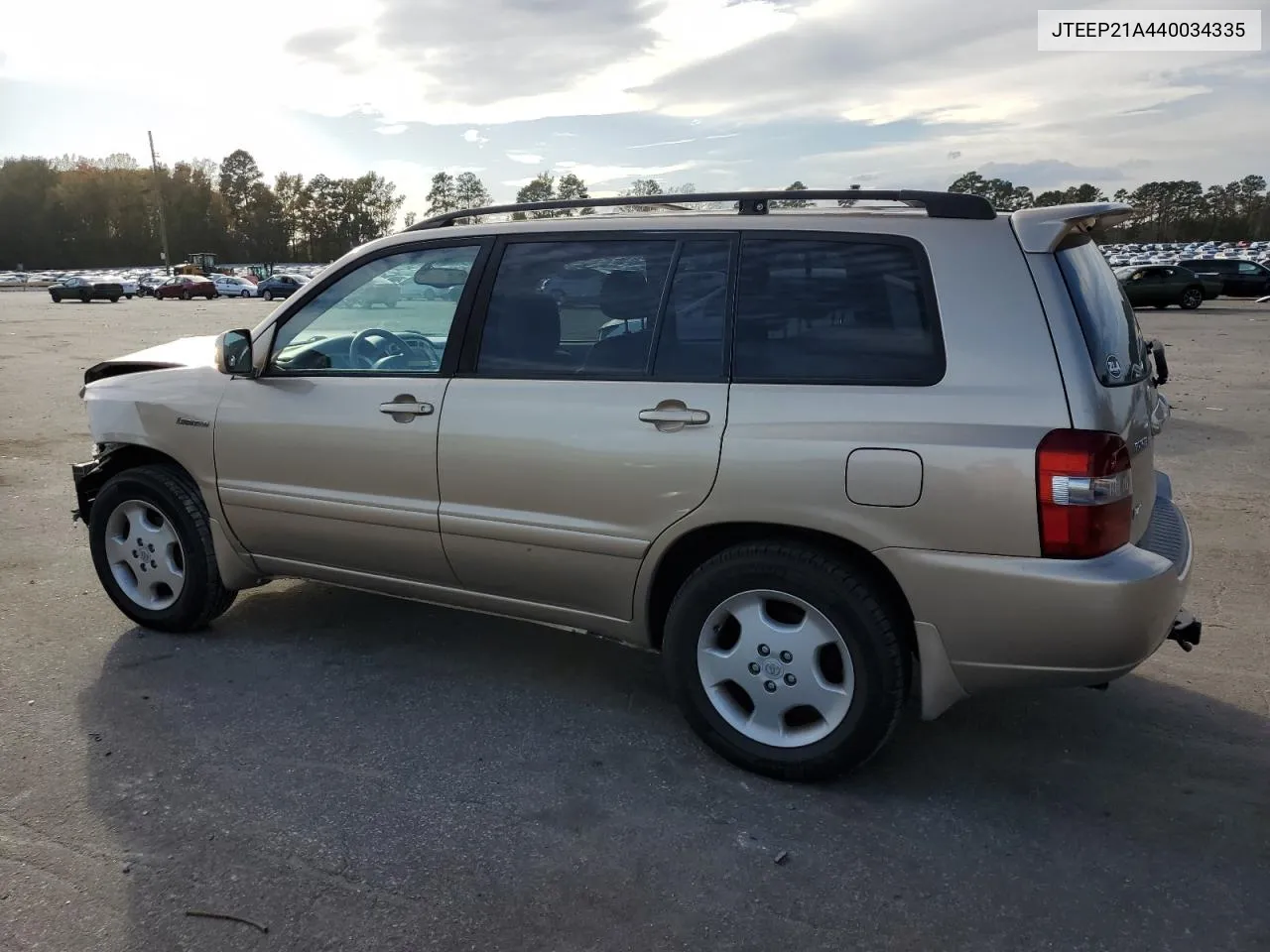 2004 Toyota Highlander VIN: JTEEP21A440034335 Lot: 78581354