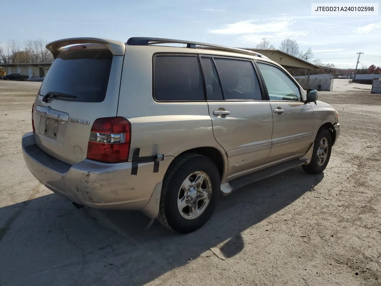 2004 Toyota Highlander VIN: JTEGD21A240102598 Lot: 79093254