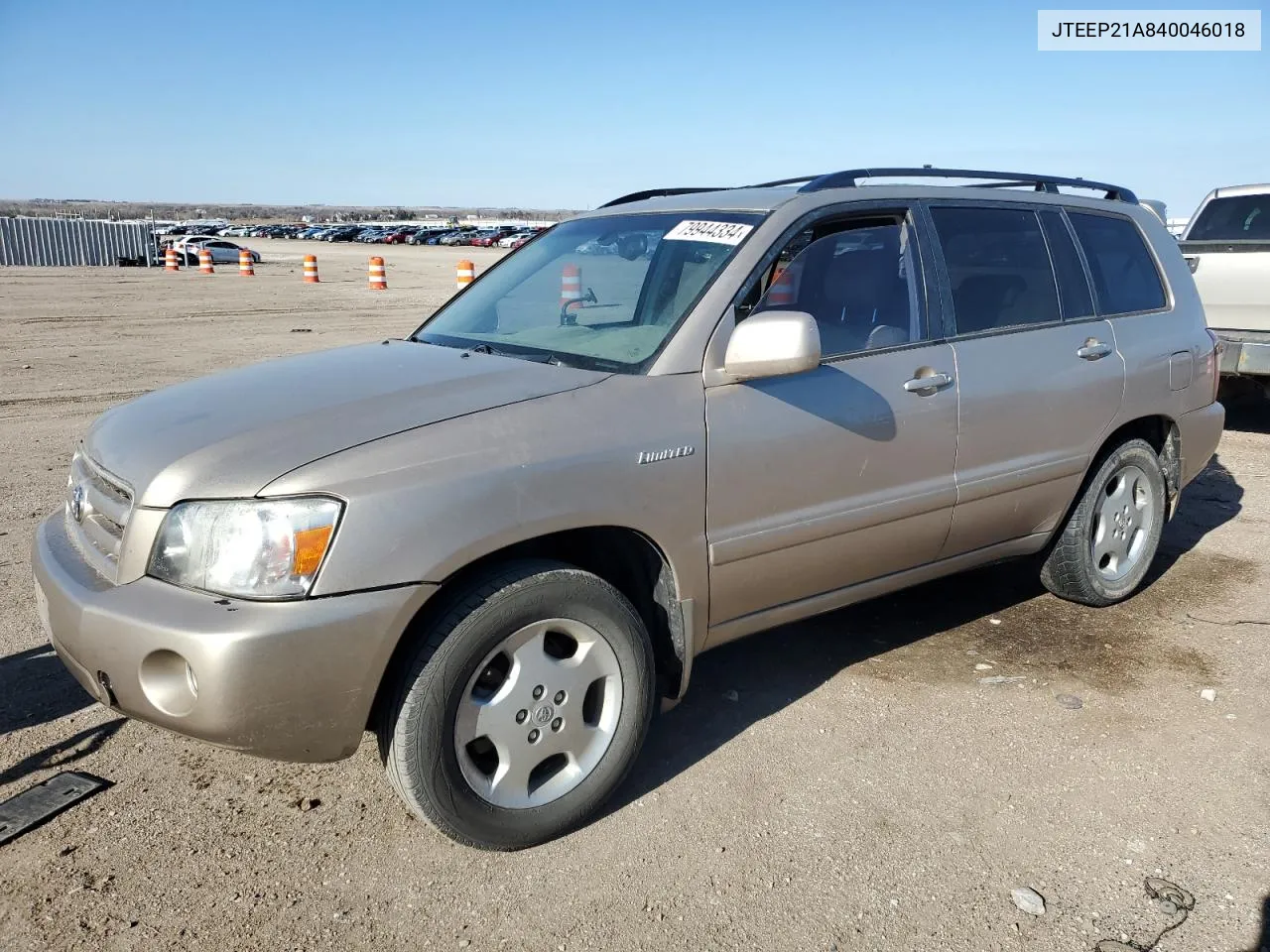 2004 Toyota Highlander VIN: JTEEP21A840046018 Lot: 79944334