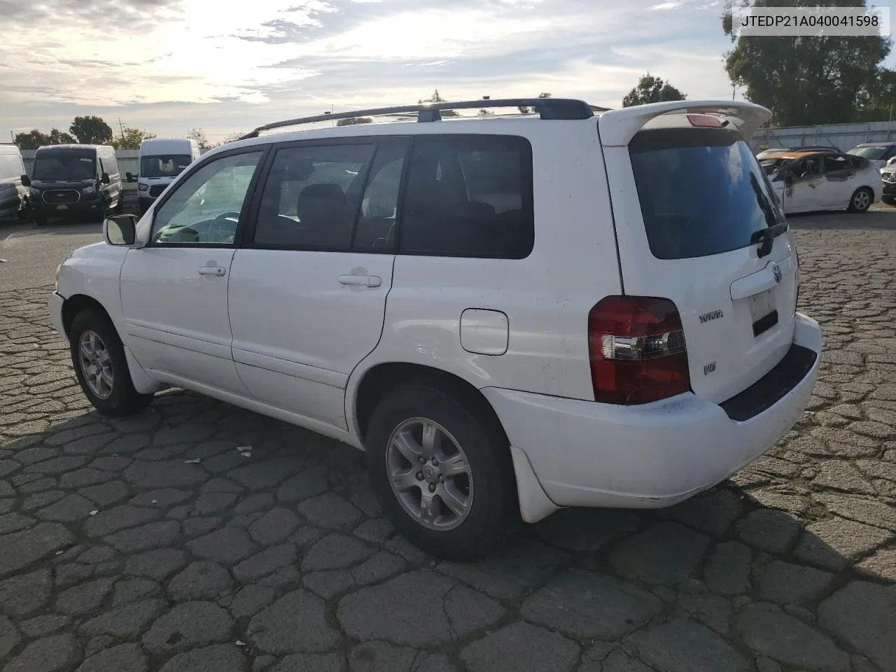 2004 Toyota Highlander Base VIN: JTEDP21A040041598 Lot: 80536014