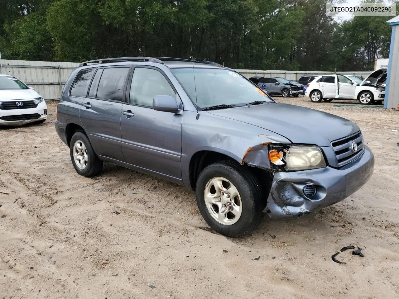 2004 Toyota Highlander VIN: JTEGD21A040092296 Lot: 81739184