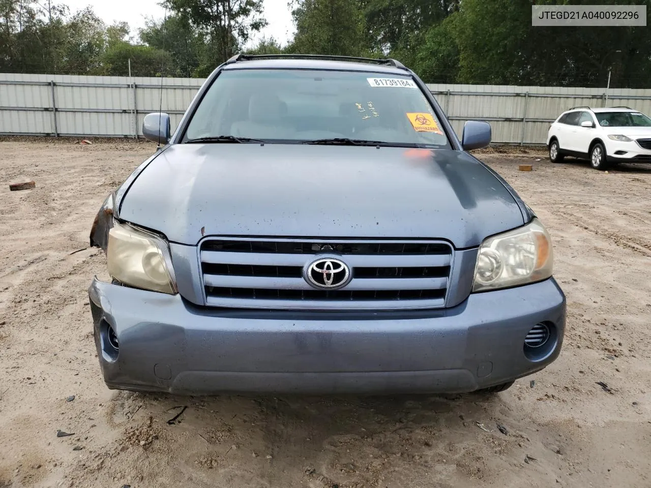 2004 Toyota Highlander VIN: JTEGD21A040092296 Lot: 81739184