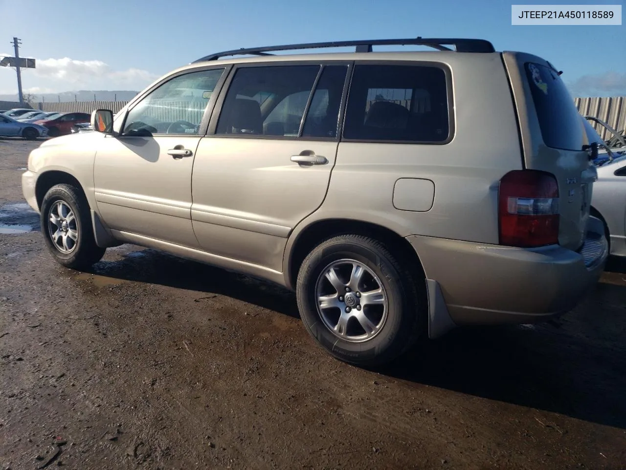 2005 Toyota Highlander Limited VIN: JTEEP21A450118589 Lot: 42144834