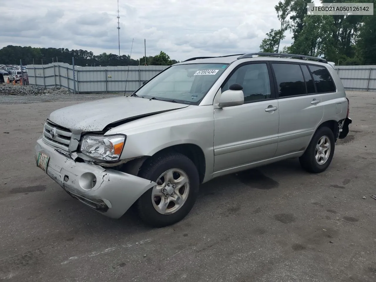 2005 Toyota Highlander VIN: JTEGD21A050126142 Lot: 57892434