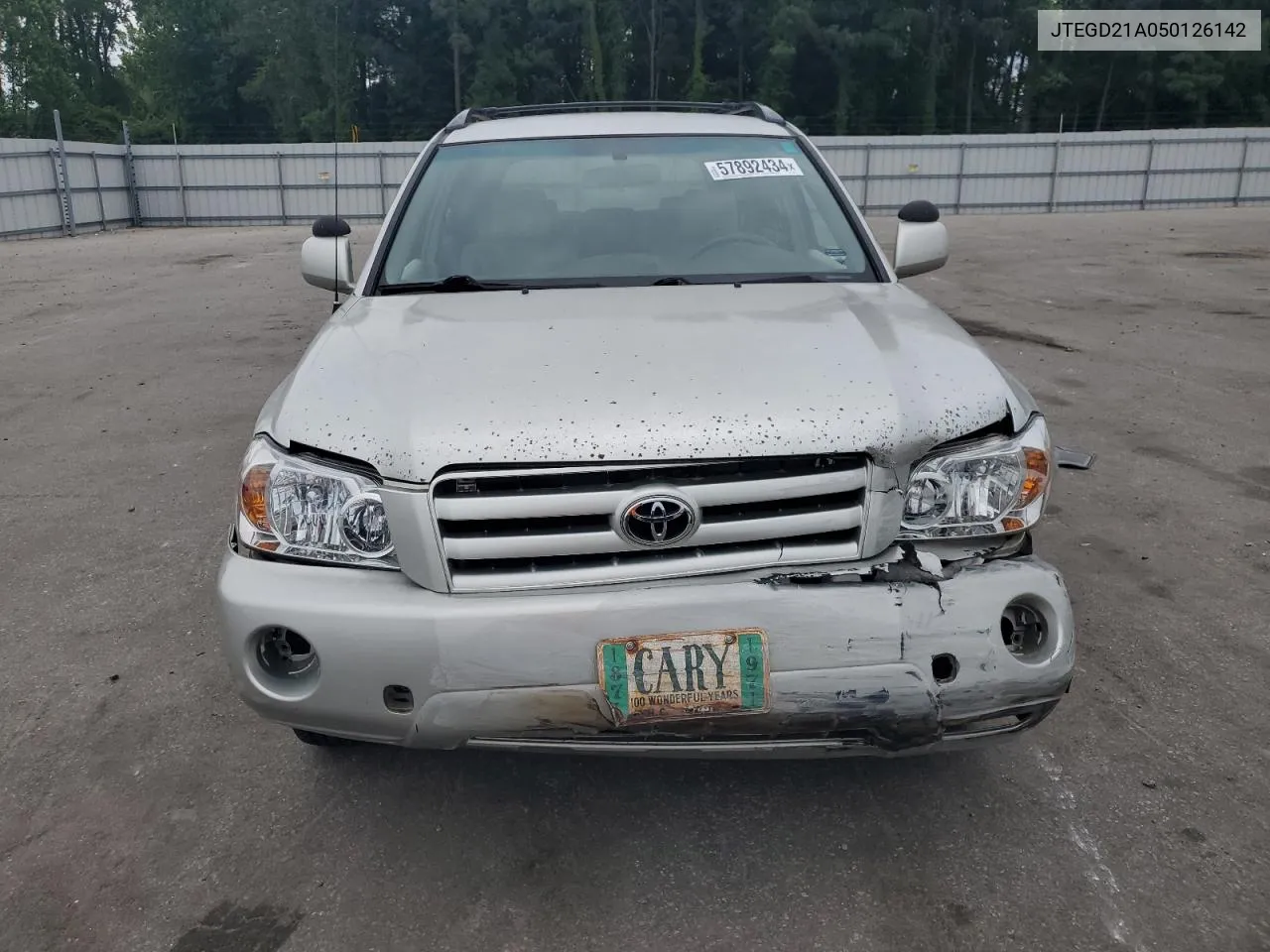 2005 Toyota Highlander VIN: JTEGD21A050126142 Lot: 57892434