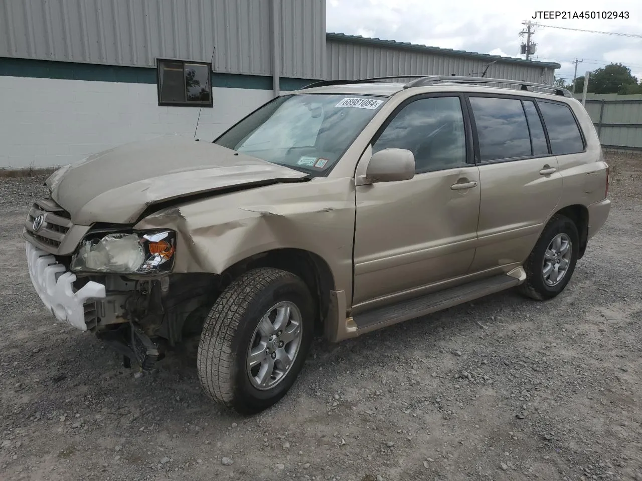 2005 Toyota Highlander Limited VIN: JTEEP21A450102943 Lot: 68981084