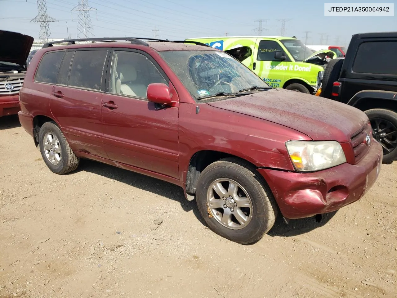 2005 Toyota Highlander Limited VIN: JTEDP21A350064942 Lot: 70568164