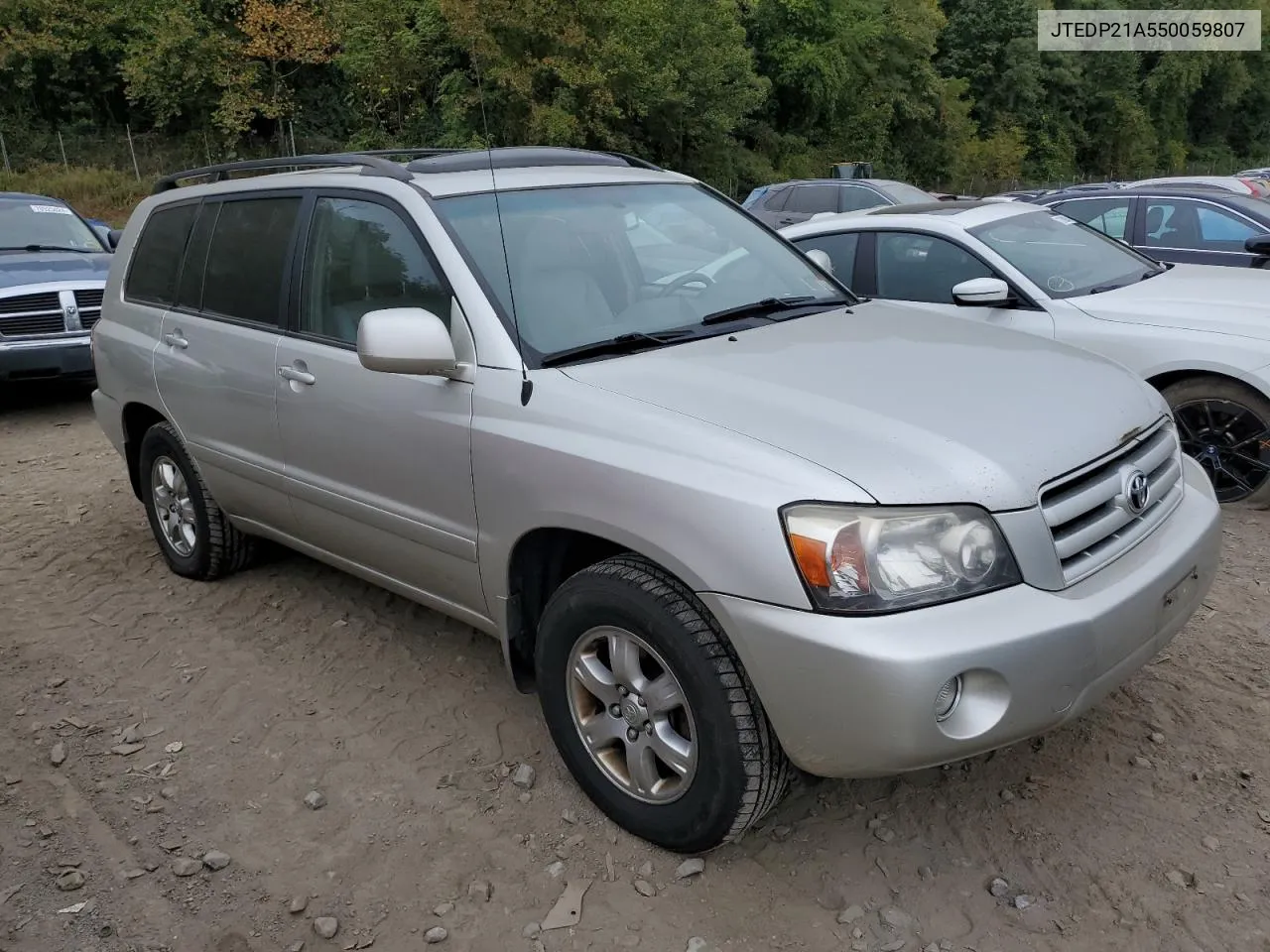 2005 Toyota Highlander Limited VIN: JTEDP21A550059807 Lot: 72977154