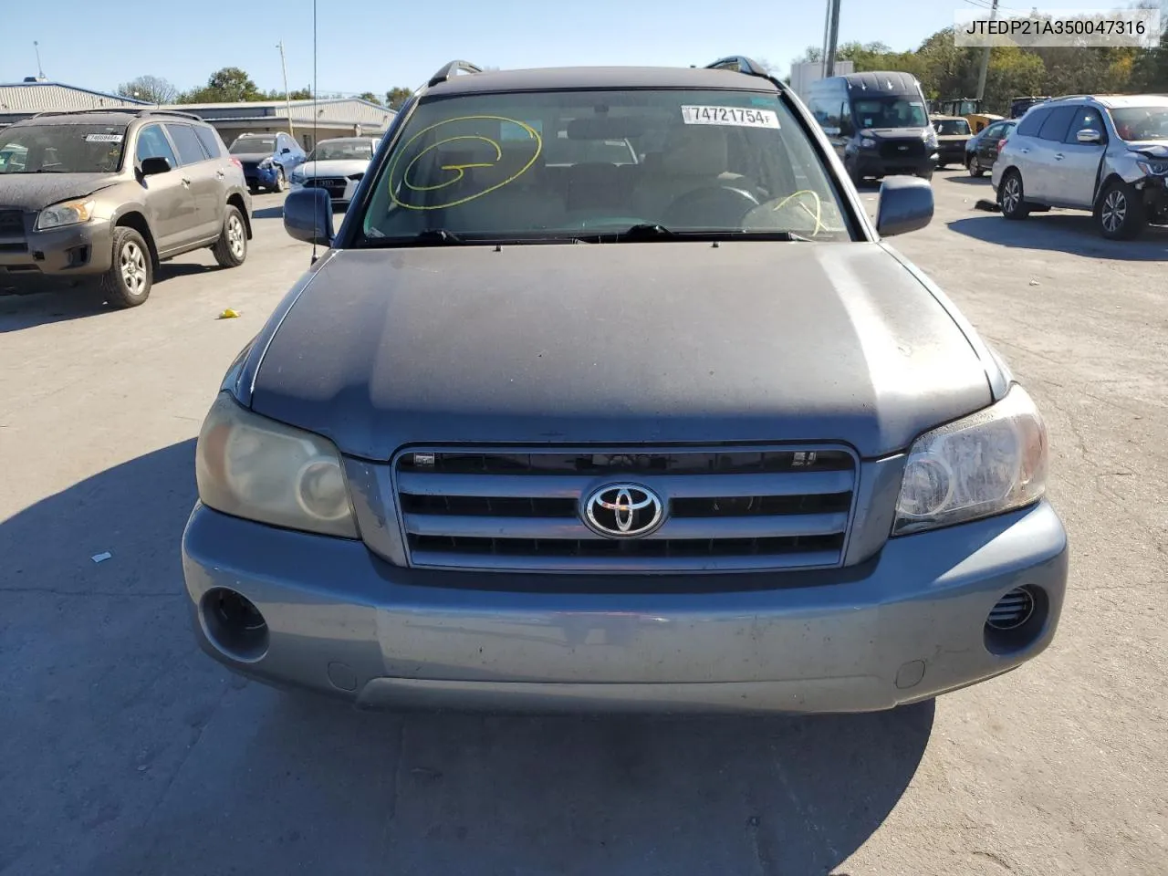 2005 Toyota Highlander Limited VIN: JTEDP21A350047316 Lot: 74721754