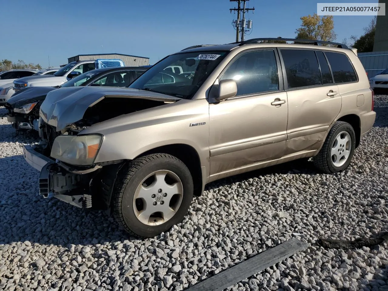 2005 Toyota Highlander Limited VIN: JTEEP21A050077457 Lot: 76752744