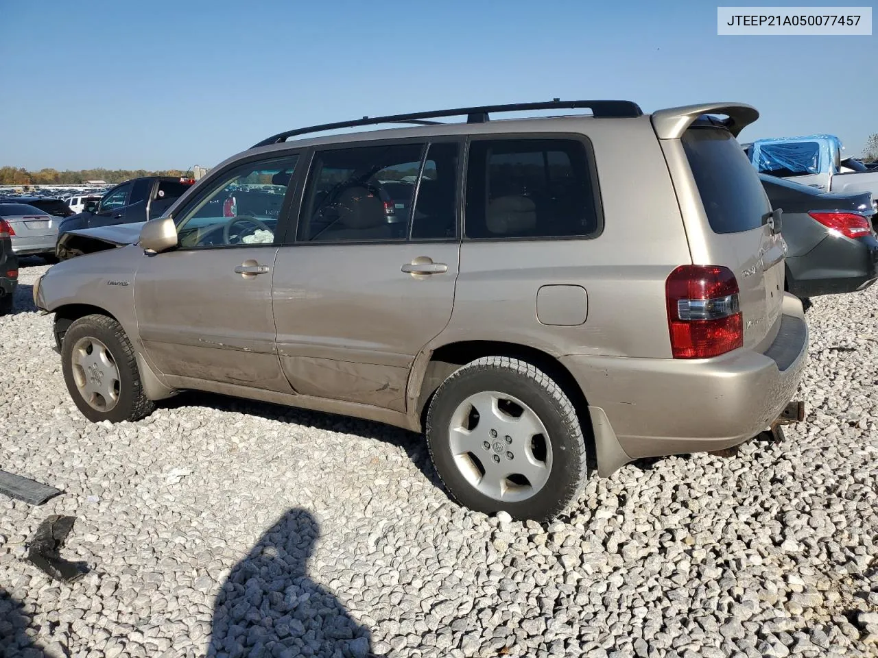 2005 Toyota Highlander Limited VIN: JTEEP21A050077457 Lot: 76752744