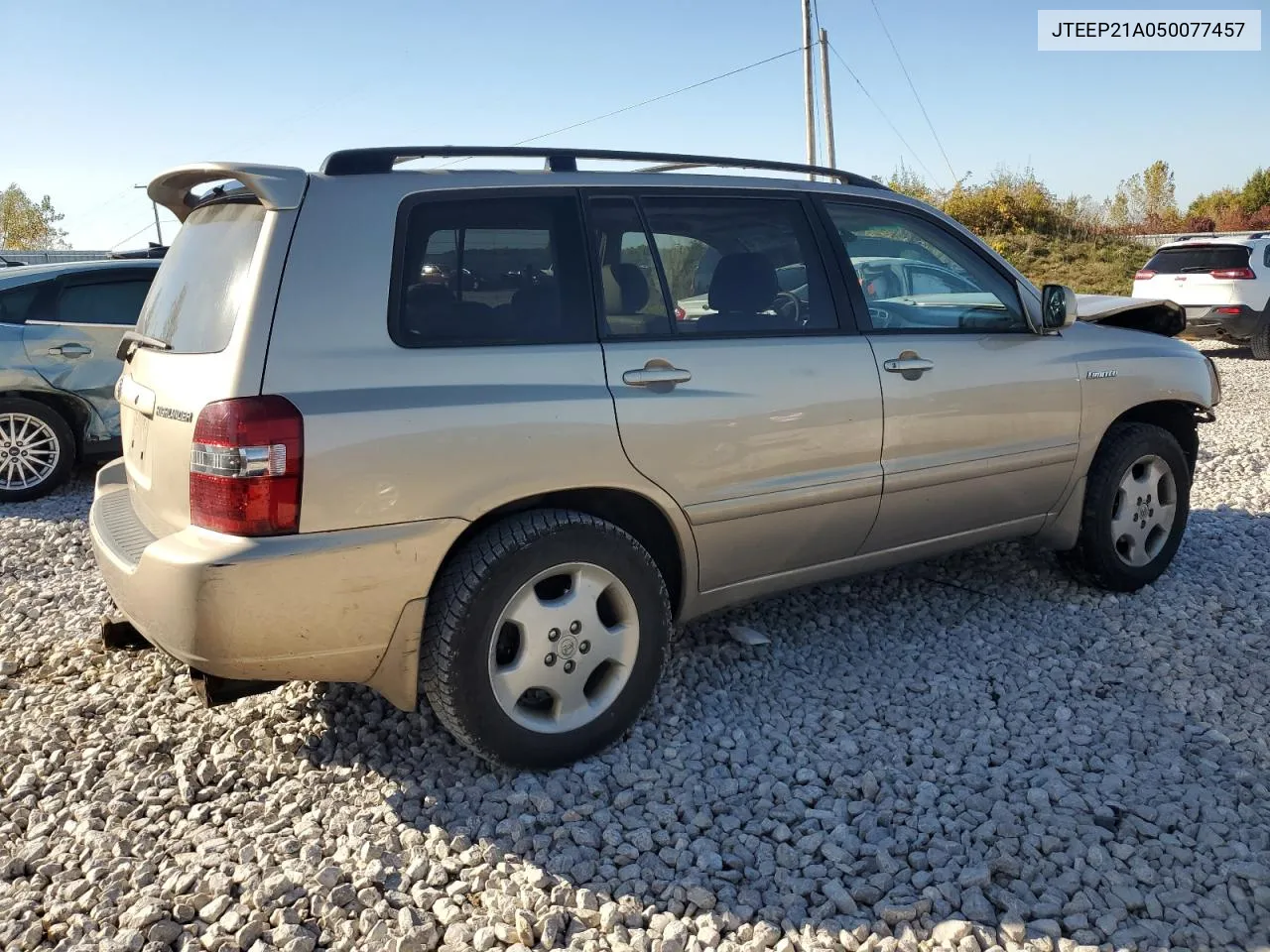 2005 Toyota Highlander Limited VIN: JTEEP21A050077457 Lot: 76752744