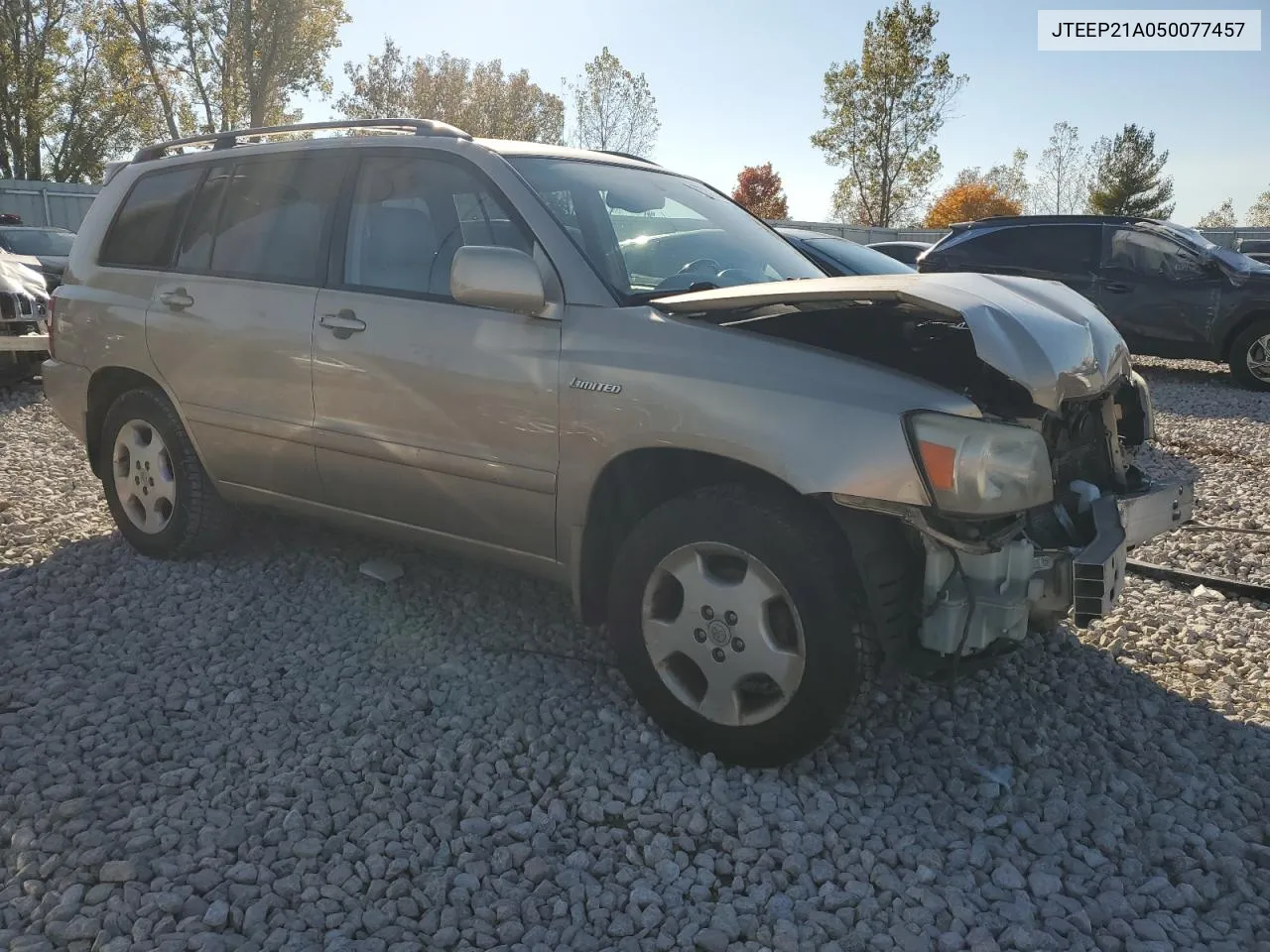 2005 Toyota Highlander Limited VIN: JTEEP21A050077457 Lot: 76752744