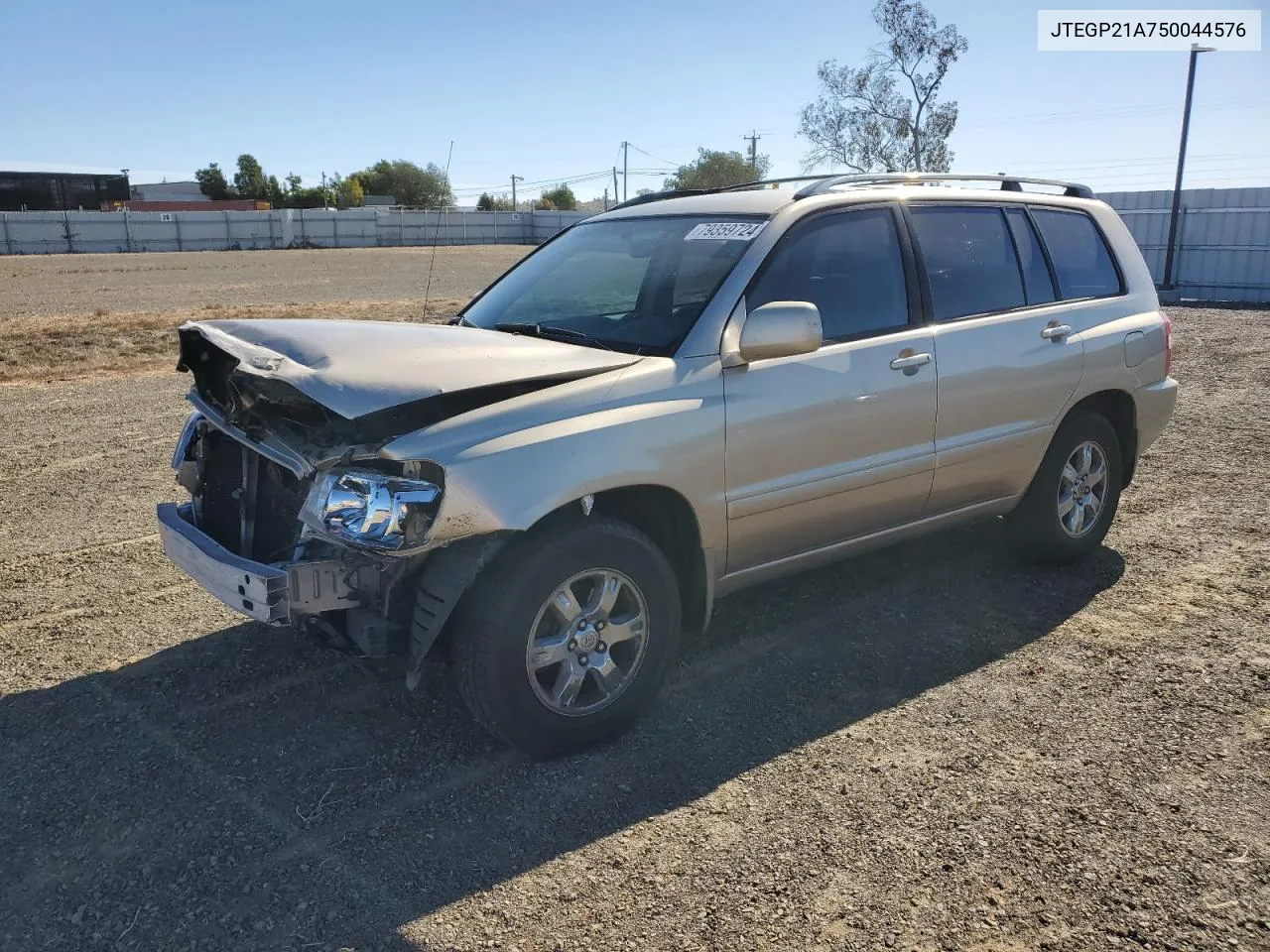 2005 Toyota Highlander Limited VIN: JTEGP21A750044576 Lot: 79359724