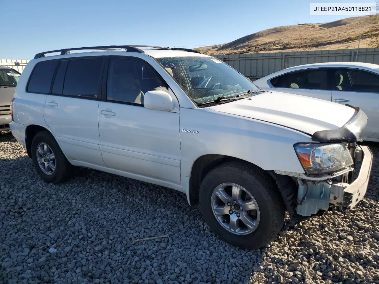 2005 Toyota Highlander Limited VIN: JTEEP21A450118821 Lot: 79763014