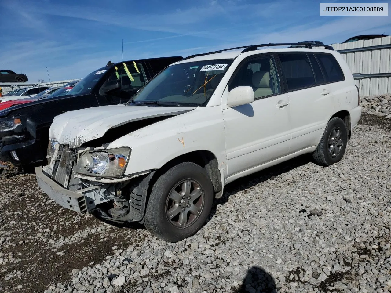 2006 Toyota Highlander Limited VIN: JTEDP21A360108889 Lot: 44687484