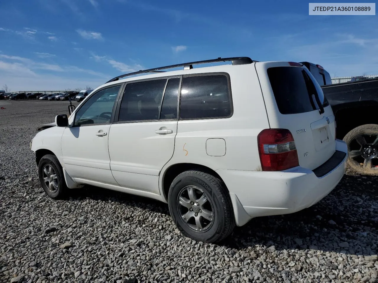 2006 Toyota Highlander Limited VIN: JTEDP21A360108889 Lot: 44687484