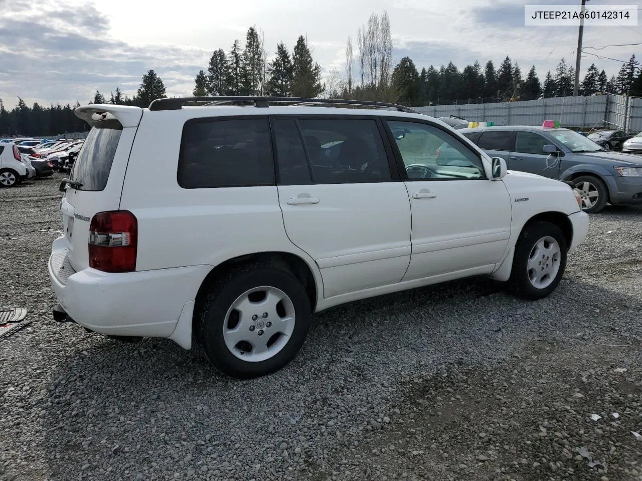 2006 Toyota Highlander Limited VIN: JTEEP21A660142314 Lot: 46188814