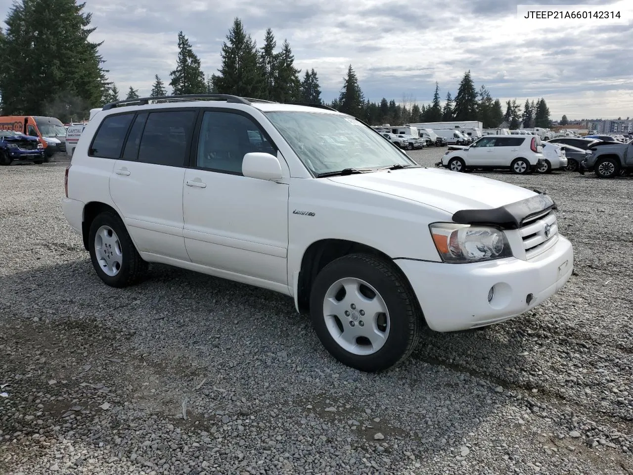 2006 Toyota Highlander Limited VIN: JTEEP21A660142314 Lot: 46188814