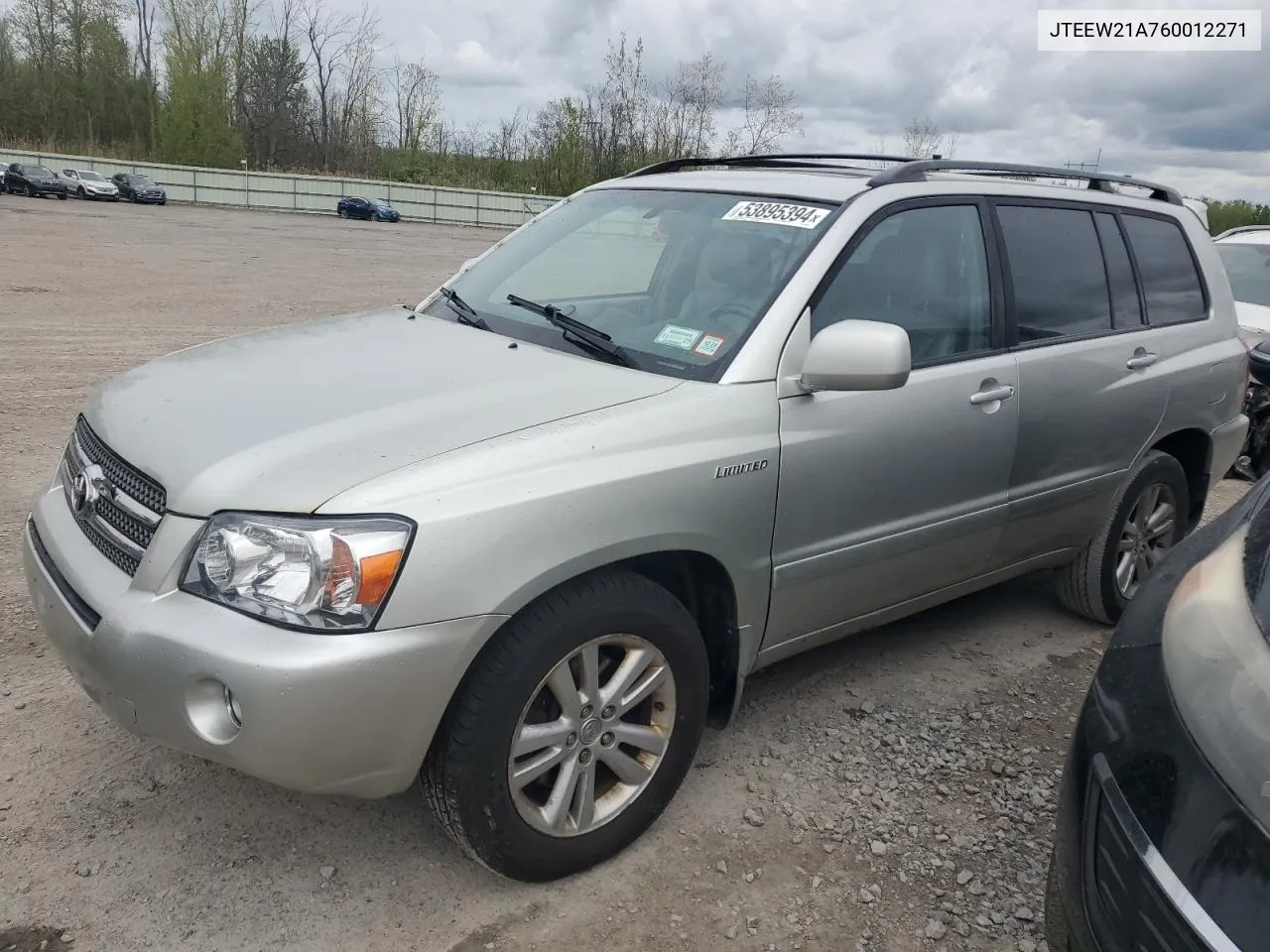 2006 Toyota Highlander Hybrid VIN: JTEEW21A760012271 Lot: 53895394