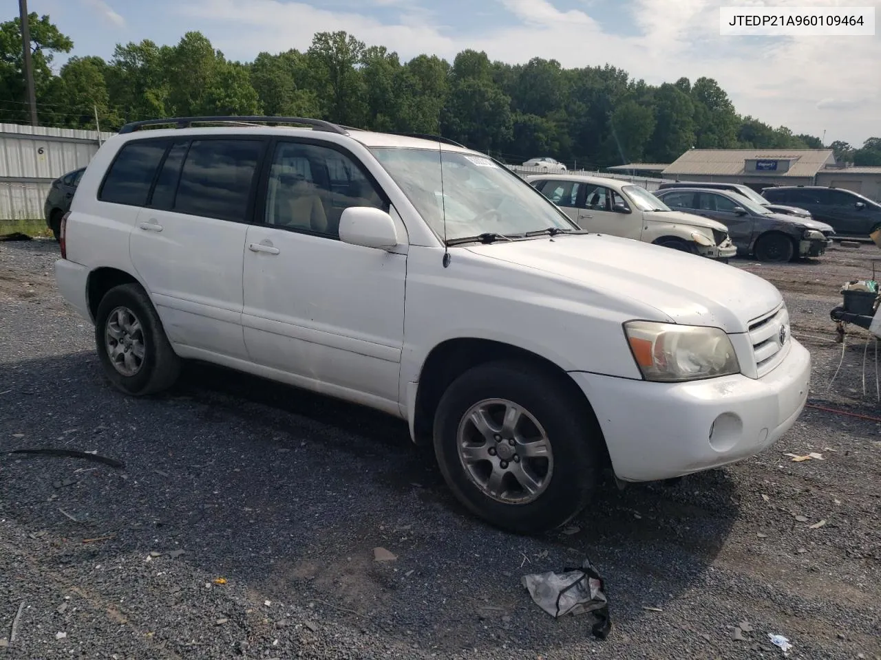 2006 Toyota Highlander Limited VIN: JTEDP21A960109464 Lot: 63822134