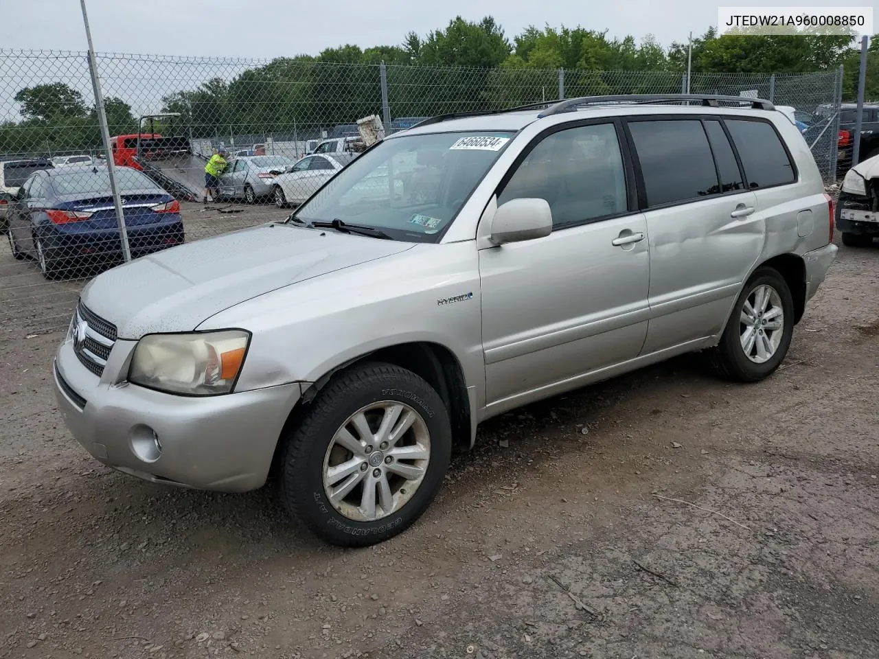 2006 Toyota Highlander Hybrid VIN: JTEDW21A960008850 Lot: 64660534