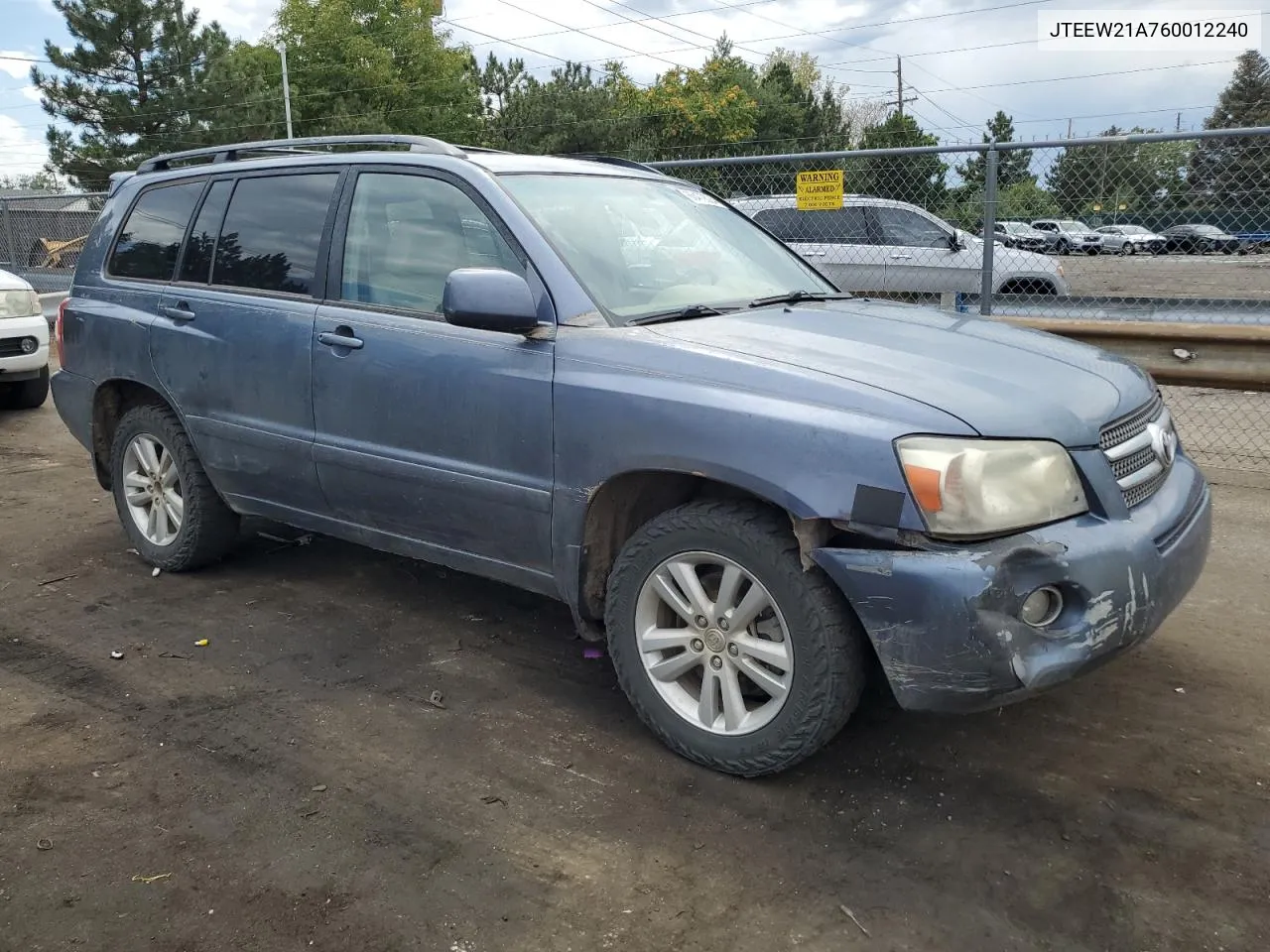 2006 Toyota Highlander Hybrid VIN: JTEEW21A760012240 Lot: 66479024