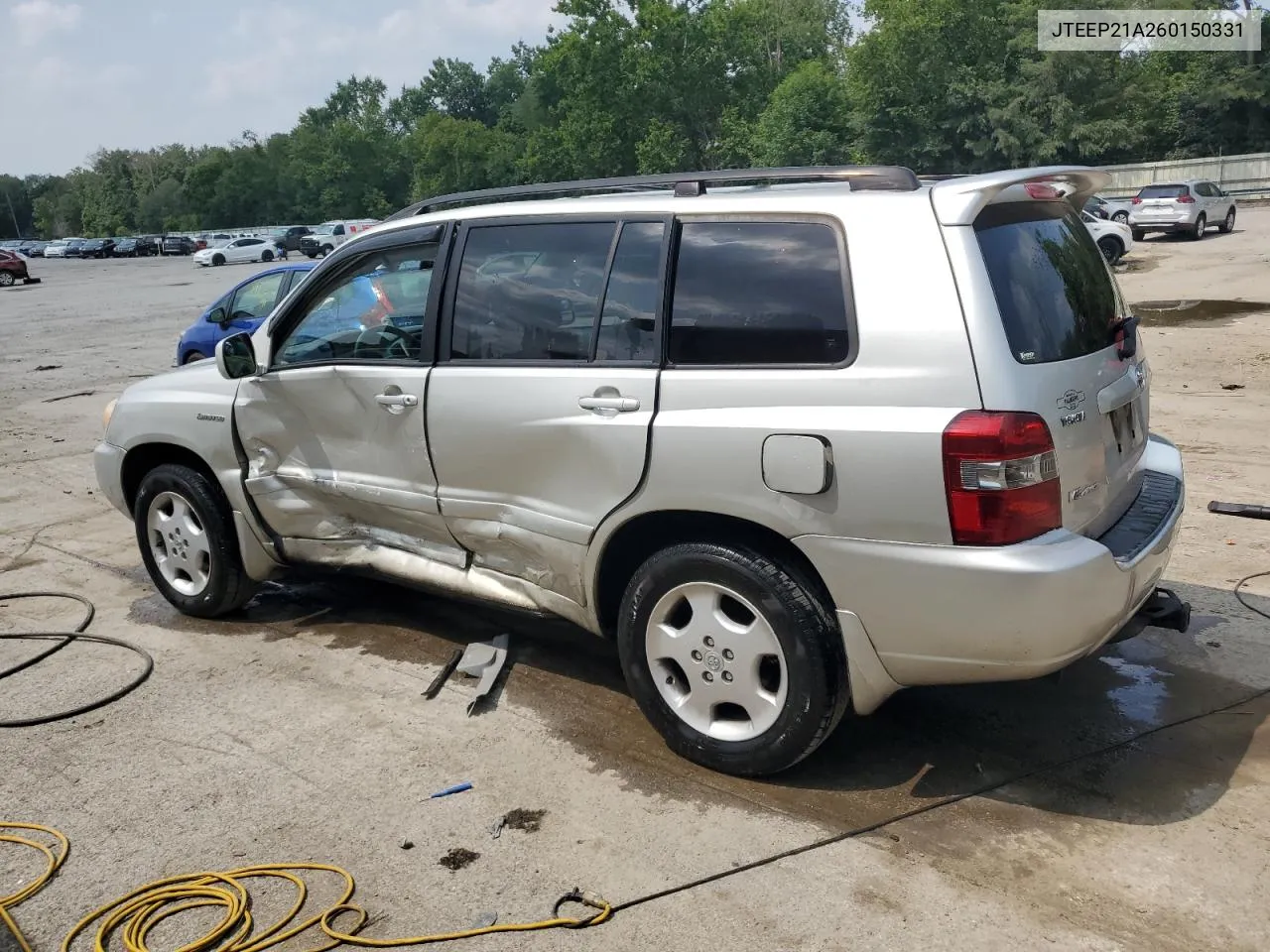 2006 Toyota Highlander Limited VIN: JTEEP21A260150331 Lot: 66860864