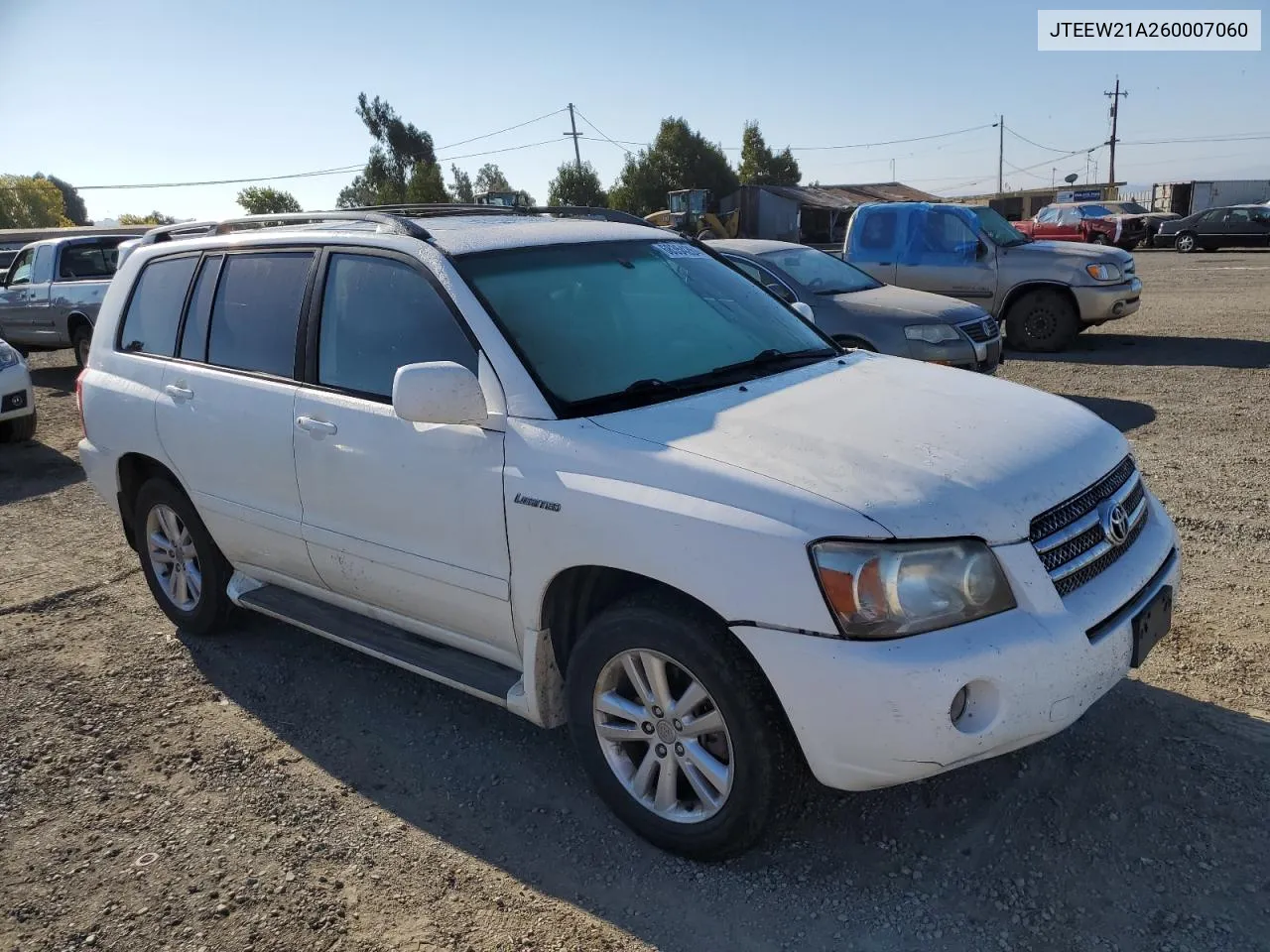 2006 Toyota Highlander Hybrid VIN: JTEEW21A260007060 Lot: 68354264