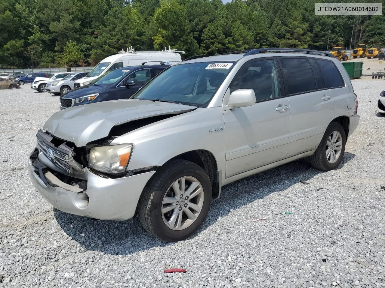 2006 Toyota Highlander Hybrid VIN: JTEDW21A060014682 Lot: 68537754