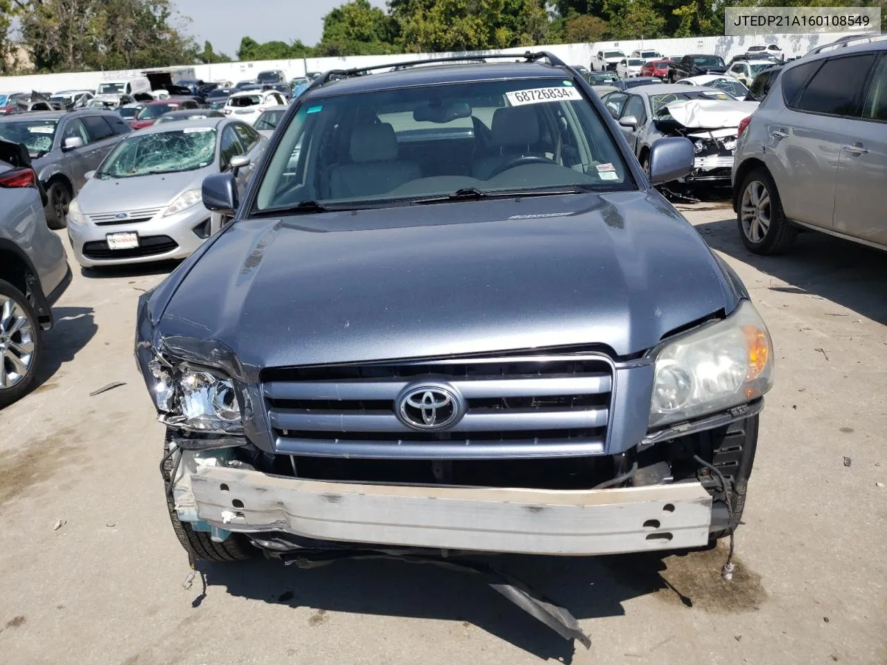 2006 Toyota Highlander Limited VIN: JTEDP21A160108549 Lot: 68726834